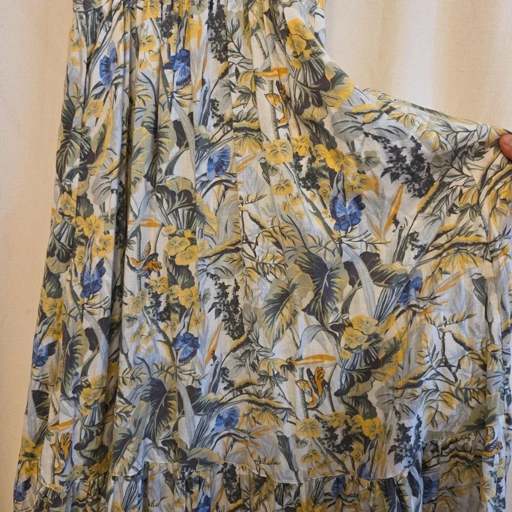 Abercrombie & Fitch Dress Womens Small Tropical Floral Maxi V‎ Neck Sundress